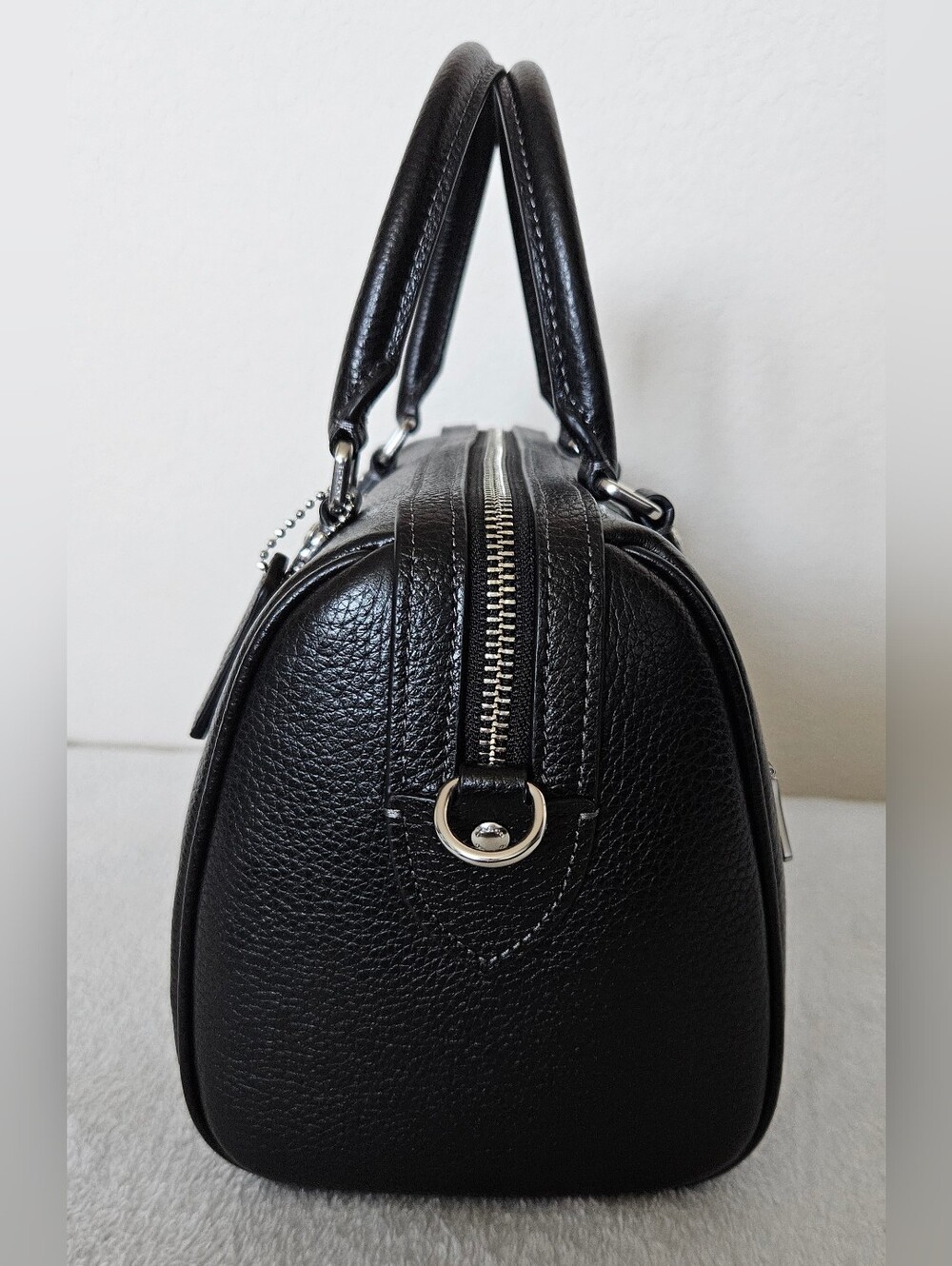 Coach Rowan Satchel Bag - Black With Silver Hardware - Picture 4 of 9